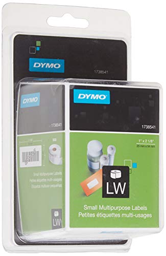 DYMO 1738541 LW Small Labels, 1-Inch x 2-1/8-Inch, White, Self-Adhesive, Roll of 500, for LabelWriter Label Makers