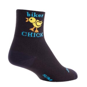 sockguy, women's cycling sock, biker chick, 3 inch