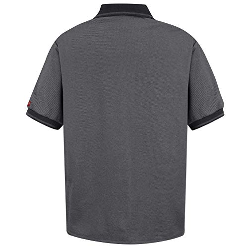 Red Kap Men's Performance Knit Twill Shirt, Black/Charcoal, Short Sleeve 3X-Large