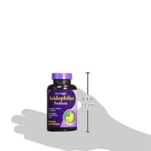 Natrol Acidophilus 100mg Capsules, Unflavored, Purple, 150 Count, Pack of 3