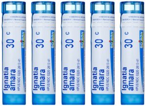 boiron ignatia amara 30c, homeopathic medicine for stress (pack of 5)