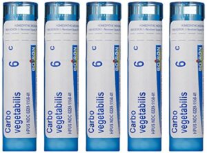 boiron carbo vegetabilis 6c (pack of 5), homeopathic medicine for bloating and gas