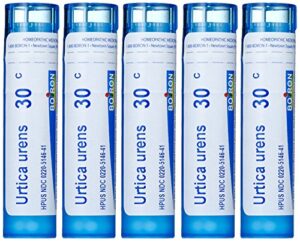 boiron urtica urens 30c, 5-pack of 80 pellet tubes, homeopathic medicine for skin rash