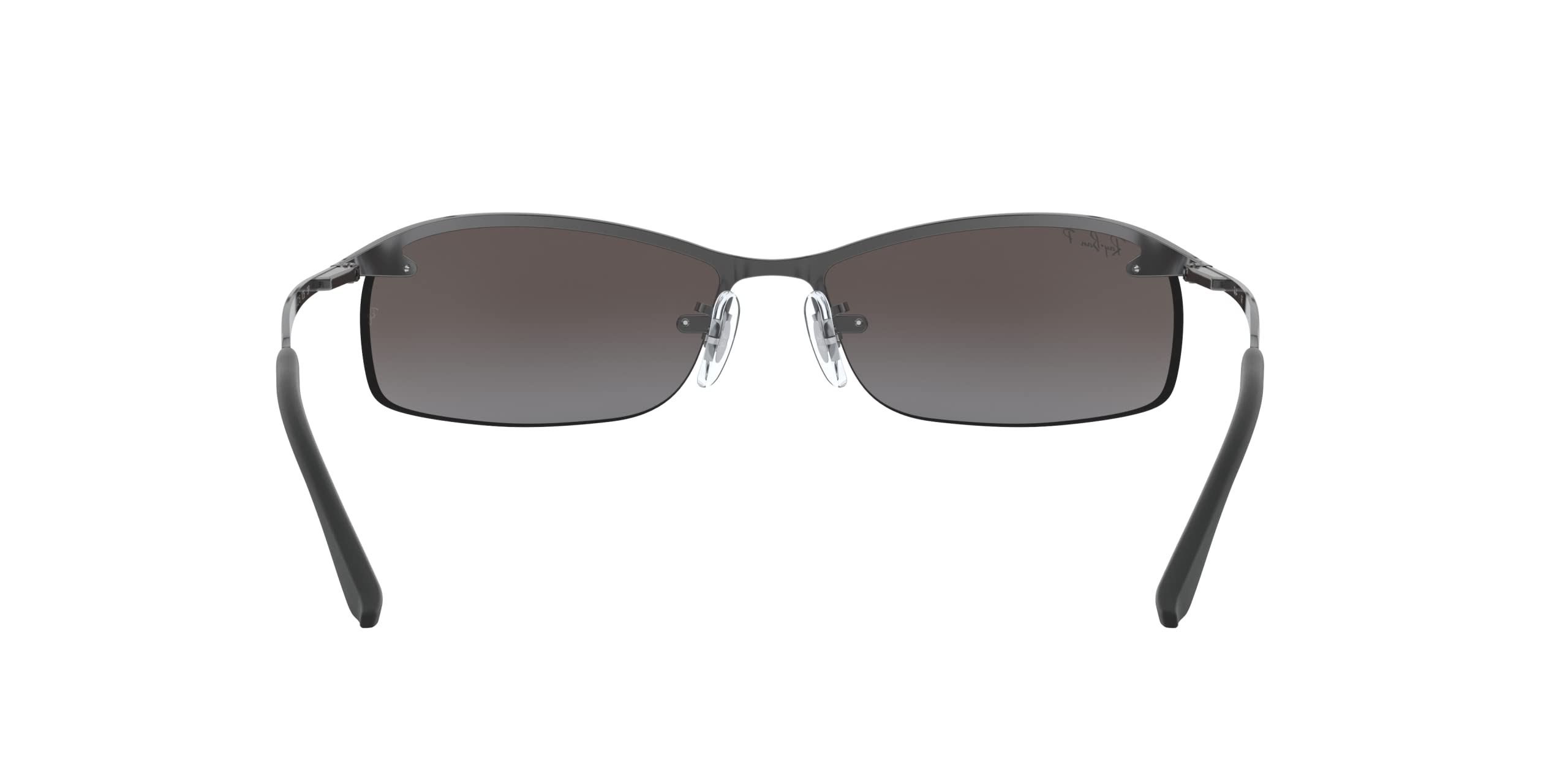 Ray-Ban Men's RB3183 Rectangular Sunglasses, Gunmetal/Polarized Grey Mirrored Gradient Silver, 63 mm