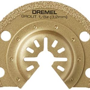 Dremel MM500 1/8-Inch Oscillating Multitool Blade for Grout Removal, Fast Cutting Carbide Accessory - Universal Quick- Fit Interface Fits Bosch, Makita, Milwaukee, and Rockwell , Gold