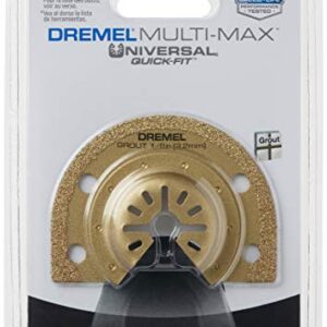 Dremel MM500 1/8-Inch Oscillating Multitool Blade for Grout Removal, Fast Cutting Carbide Accessory - Universal Quick- Fit Interface Fits Bosch, Makita, Milwaukee, and Rockwell , Gold