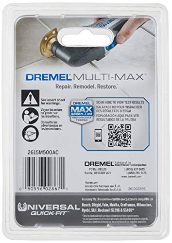 Dremel MM500 1/8-Inch Oscillating Multitool Blade for Grout Removal, Fast Cutting Carbide Accessory - Universal Quick- Fit Interface Fits Bosch, Makita, Milwaukee, and Rockwell , Gold