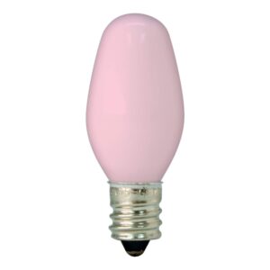 ge lighting 26222 4-watt 14-lumen c7 night light bulb, pink, 2-pack