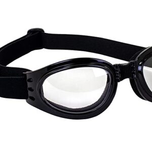 Global Vision Adventure Foldable & Padded Motorcycle Goggles Black Frame with Clear Lens