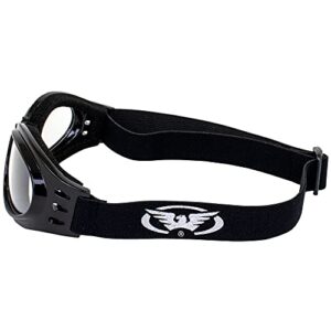 Global Vision Adventure Foldable & Padded Motorcycle Goggles Black Frame with Clear Lens