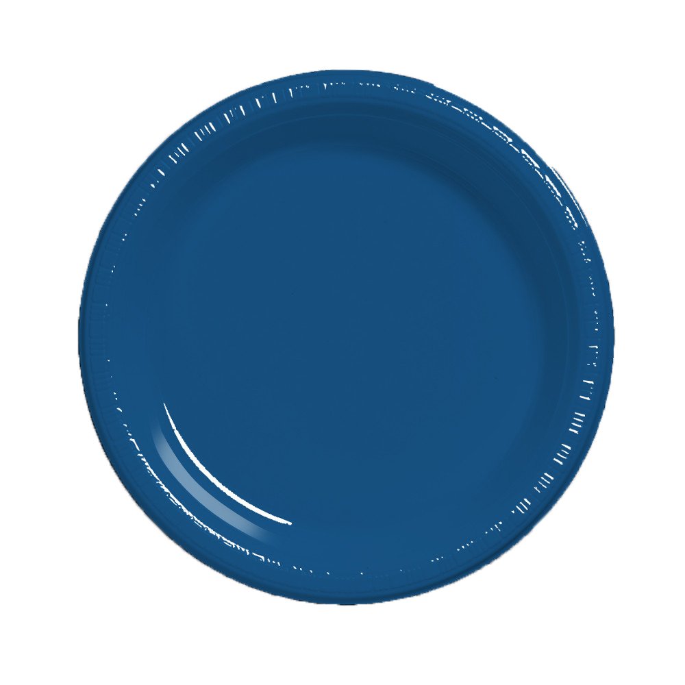 Creative Converting Touch of Color 20 Count Plastic Lunch Plates, Navy