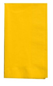 creative converting touch of color 100 count 2-ply paper dinner napkins, school bus yellow - 271021