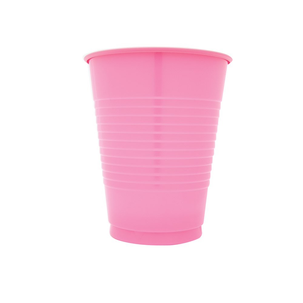 Creative Converting Bright Disposable Plastic Cups, 16 oz, Candy Pink