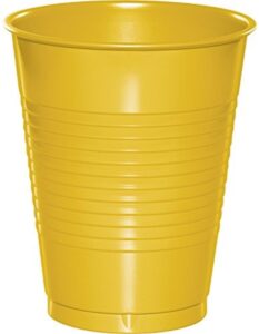 creative converting premium plastic cups 16 oz, 20 count (pack of 1), school bus yellow