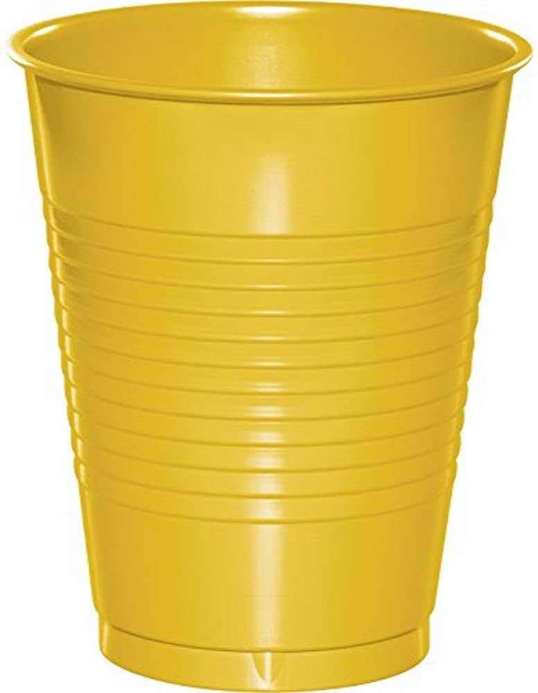 Creative Converting Premium Plastic Cups 16 OZ, 20 Count (Pack of 1), School Bus Yellow