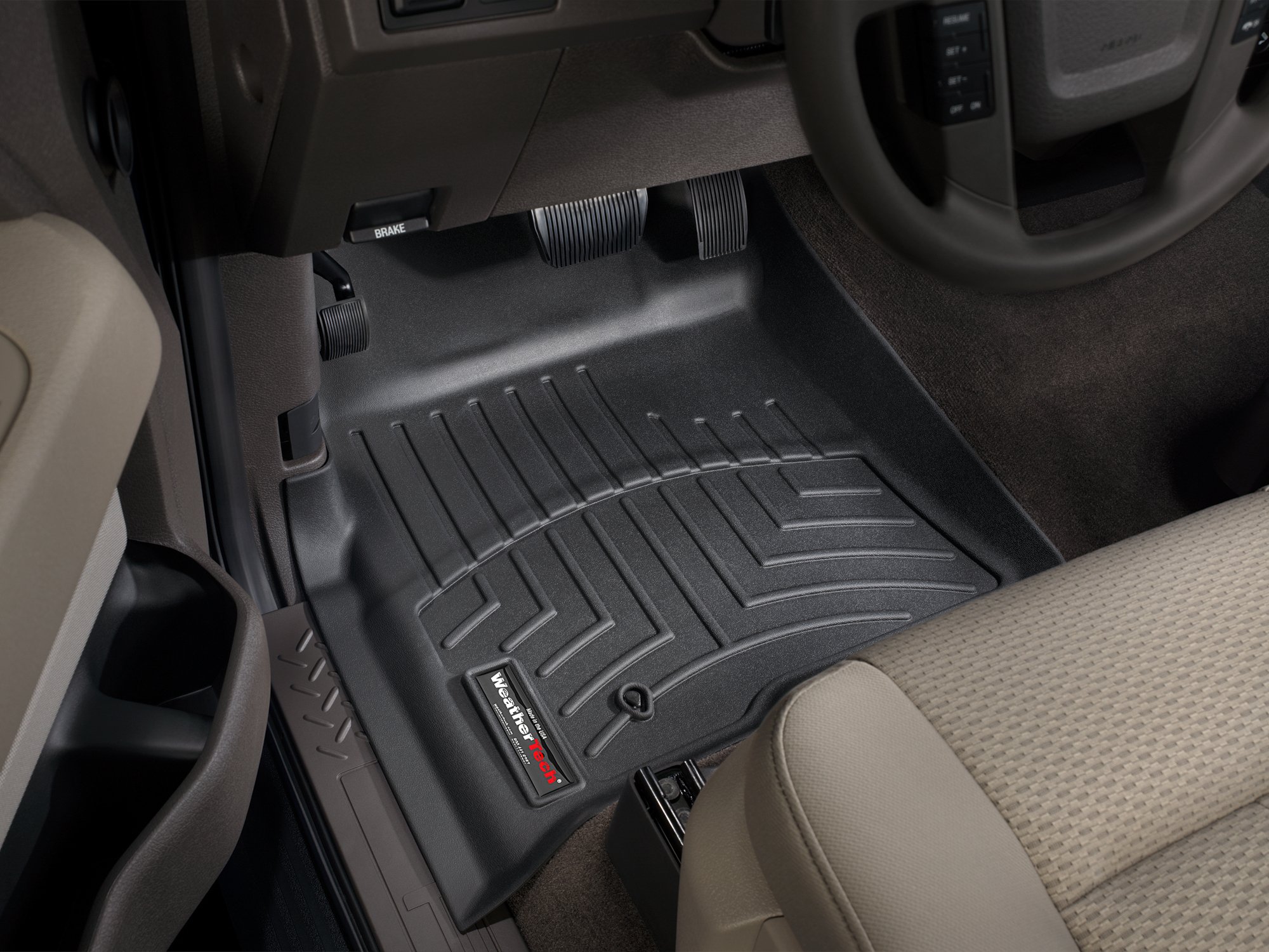 WeatherTech Custom Fit FloorLiners for Ford F-150, F-150 SVT Raptor - 1st Row (441791), Black