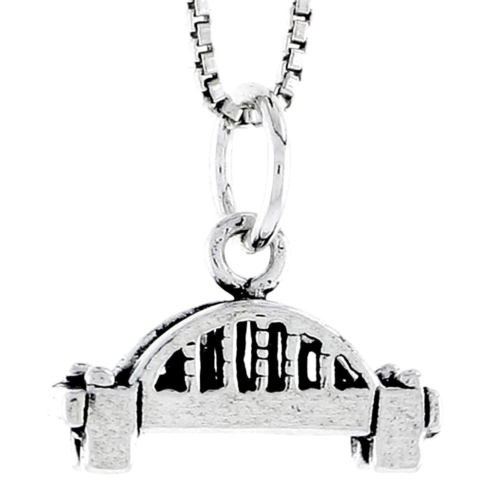 Sterling Silver Bridge Charm, 5/8 inch tall