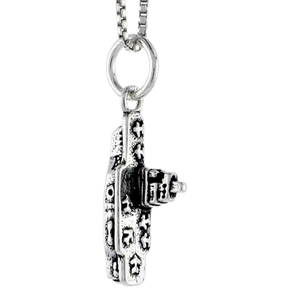 Sterling Silver Aircraft Carrier Charm, 3/4 inch tall