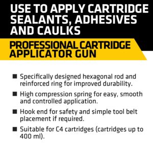 Everbuild Professional Caulk, Sealant, Adhesive Application Gun For Up To C4/400 ml Cartridges