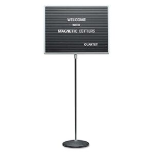 quartet adjustable single pedestal letter boards, 2 x 1.5 feet, magnetic, black (7921m)