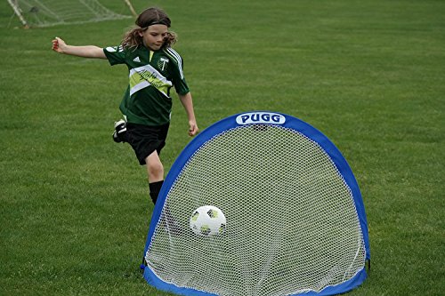 PUGG 4 Foot Pop Up Soccer Goal - Portable Training Futsal Football Net - The Original Pickup Game Goal (Two Goals & Bag)