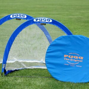 PUGG 4 Foot Pop Up Soccer Goal - Portable Training Futsal Football Net - The Original Pickup Game Goal (Two Goals & Bag)