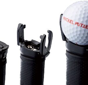 Nickel Putter Attachable Golf Ball Pick-up Tool , Black