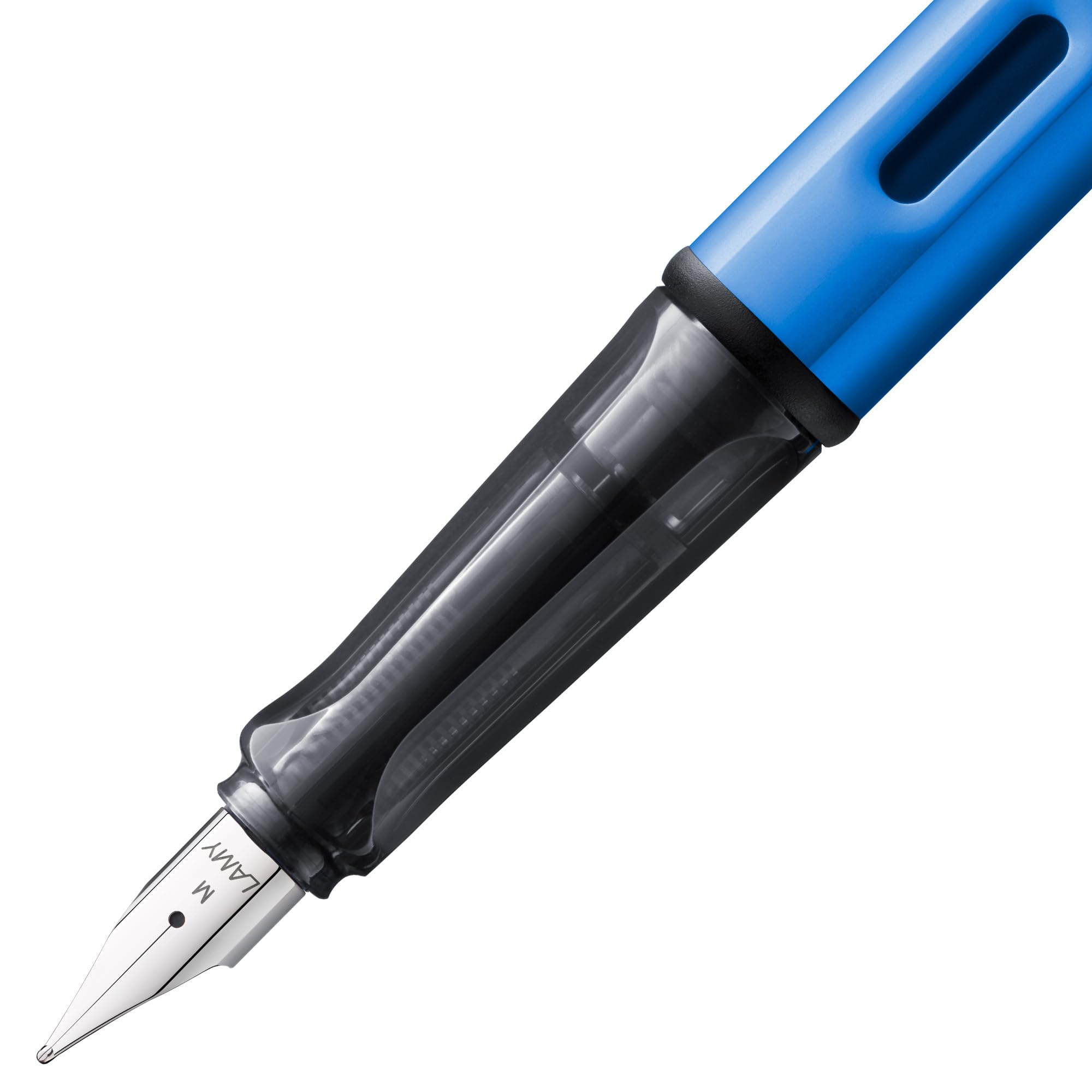 Lamy AL-star Fountain Pen - Elegant Design Cool Pens, Best Pens For Smooth Writing, Light Aluminum - Ocean Blue Medium Point Pen