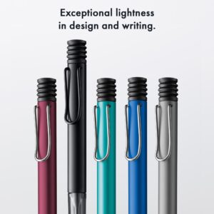 Lamy AL-star oceanblue - Ballpoint Pen with transparent, ergonomic grip & line width M - lightweight aluminium body - including large capacity refill M 16 in black