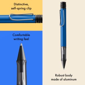 Lamy AL-star oceanblue - Ballpoint Pen with transparent, ergonomic grip & line width M - lightweight aluminium body - including large capacity refill M 16 in black