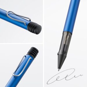 Lamy AL-star oceanblue - Ballpoint Pen with transparent, ergonomic grip & line width M - lightweight aluminium body - including large capacity refill M 16 in black