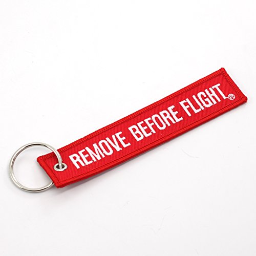 Rotary13B1 Remove Before Flight Key Chain - 5 Pack Red with White Letters