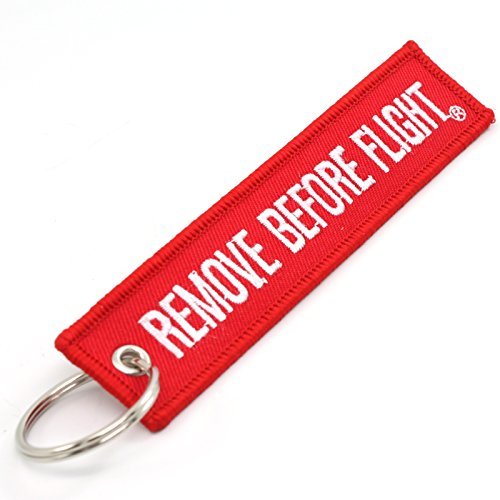 Rotary13B1 Remove Before Flight Key Chain - 5 Pack Red with White Letters