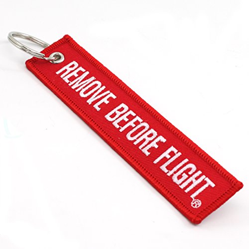 Rotary13B1 Remove Before Flight Key Chain - 5 Pack Red with White Letters