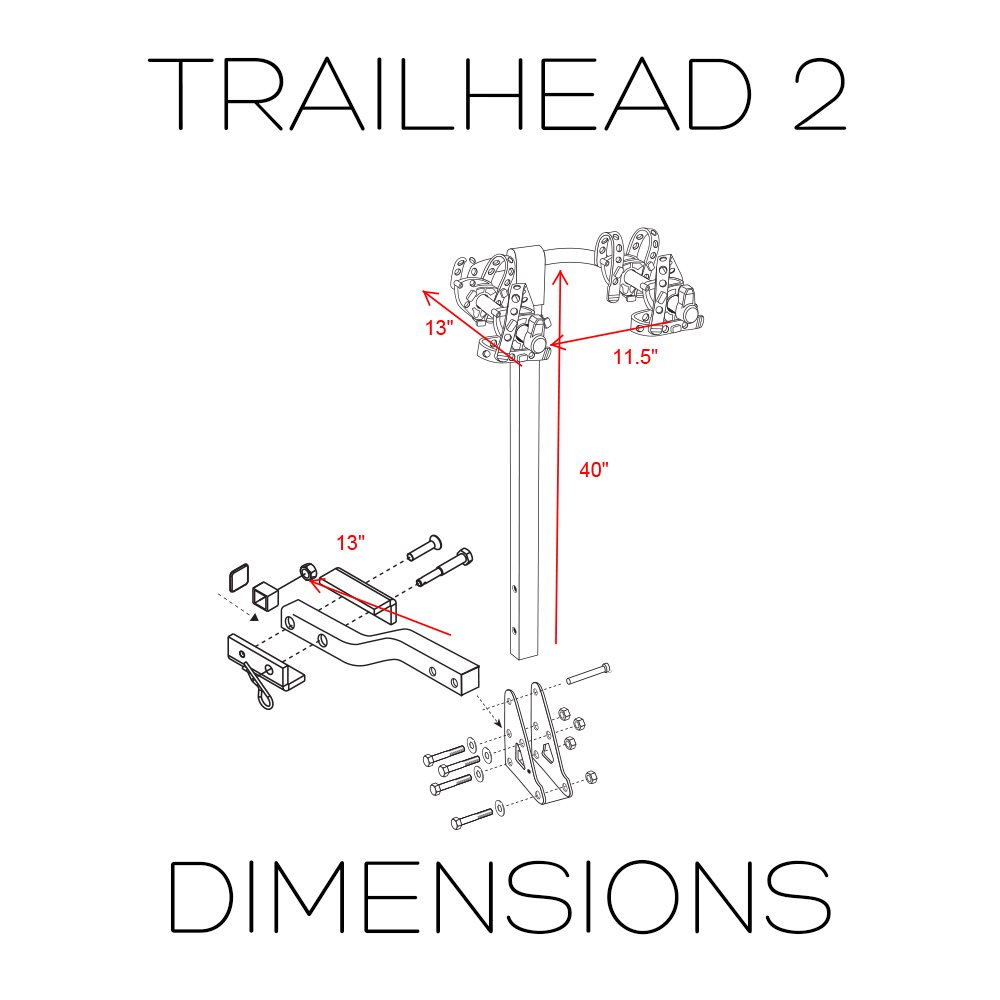 Trailhead 2 Folddown Bike Rack 2" - 1-1/4"