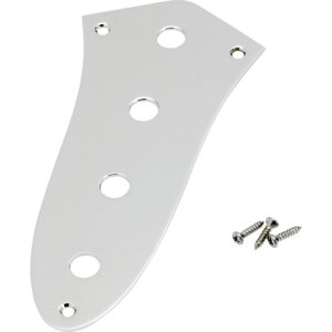 fender jazz bass control plate - 4-hole - chrome