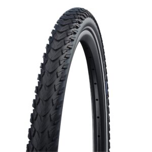 schwalbe - marathon plus tour off road and touring wire clincher bike tire | 26 x 2 | performance line | black/reflective