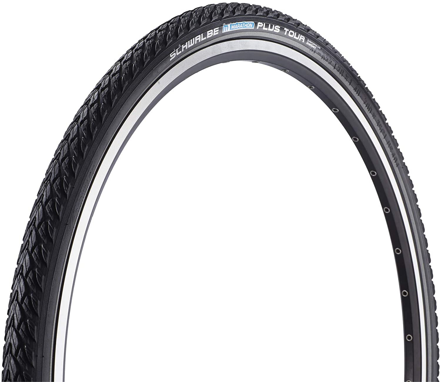 Schwalbe - Marathon Plus Tour Off Road and Touring Wire Clincher Bike Tire | 26 x 2 | Performance Line | Black/Reflective