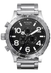 nixon 51-30 chrono. 100m water resistant men’s watch (xl 51mm watch face/ 25mm stainless steel band)