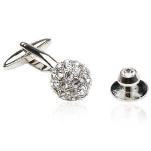 Cuff-Daddy Crystal Ball Cufflinks Studs with Presentation Box