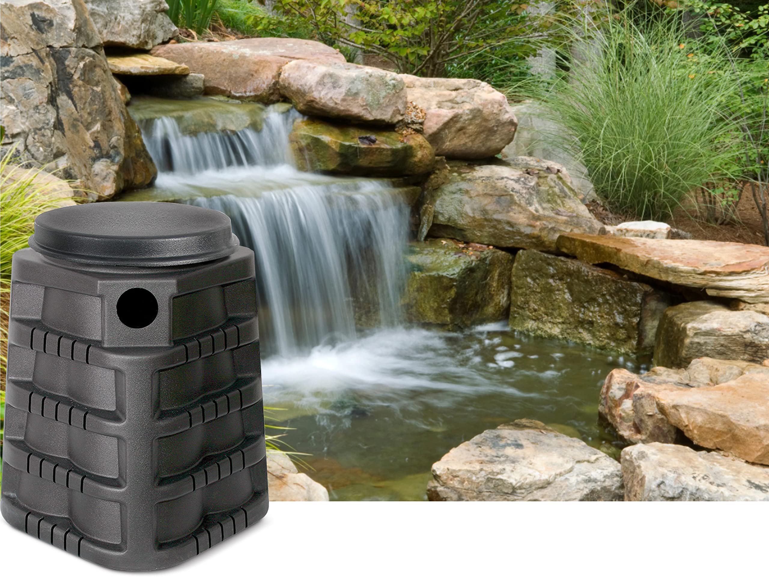 Little Giant SF 31-Gallon Simply Falls Pondless Disappearing Waterfall Vault, 19.3 Inches in Diameter x 24.5 Inches High, black, 566410