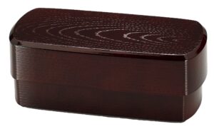 hakoya range club 51572 men's long angle wood grain bento box