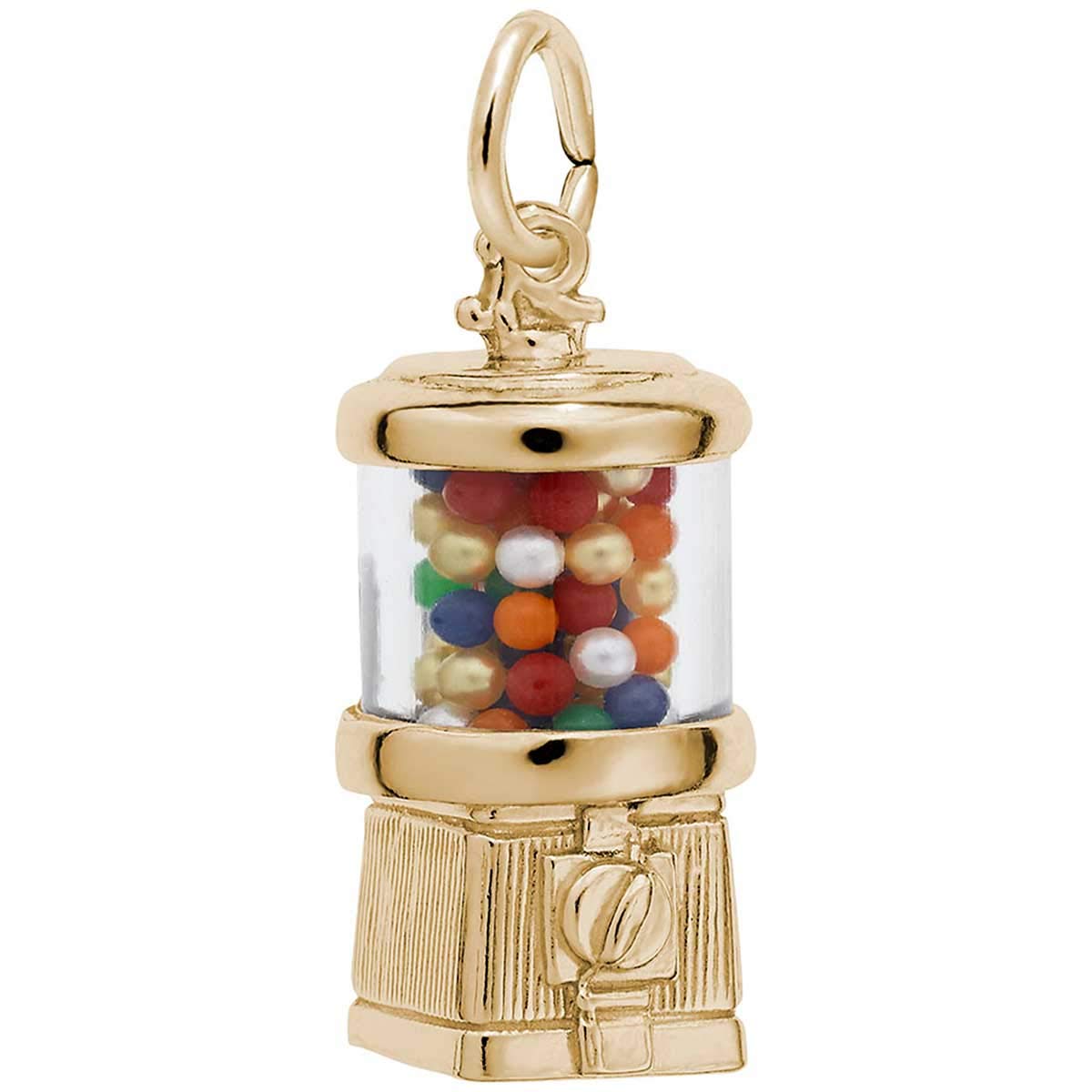 Rembrandt Charms Gumball Machine Charm, Gold Plated Silver