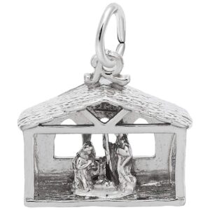 rembrandt charms nativity charm, sterling silver