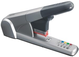 leitz heavy duty stapler, 80 sheet capacity, ergonomic metal body, includes staples, 55510084 - silver