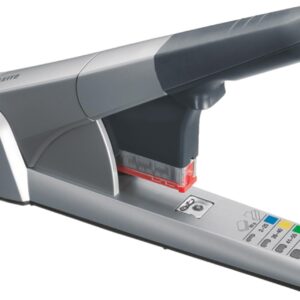 Leitz Heavy Duty Stapler, 80 Sheet Capacity, Ergonomic Metal Body, Includes Staples, 55510084 - Silver