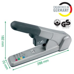 Leitz Heavy Duty Stapler, 80 Sheet Capacity, Ergonomic Metal Body, Includes Staples, 55510084 - Silver