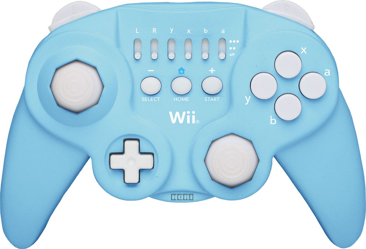 Sky Blue Hori Classic Wired Turbo Controller for Nintendo Gamecube and Wii