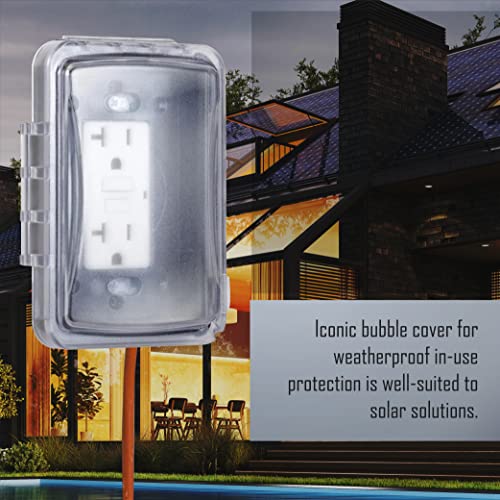 TayMac MM110C Weatherproof Single Outlet Outdoor Receptacle Cover, 5/8 Inches Deep, Clear