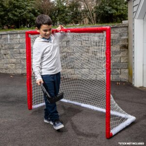 Franklin Sports NHL Street Hockey Goal with Net - Portable Lightweight PVC Youth Street + Roller For Kids - 46"